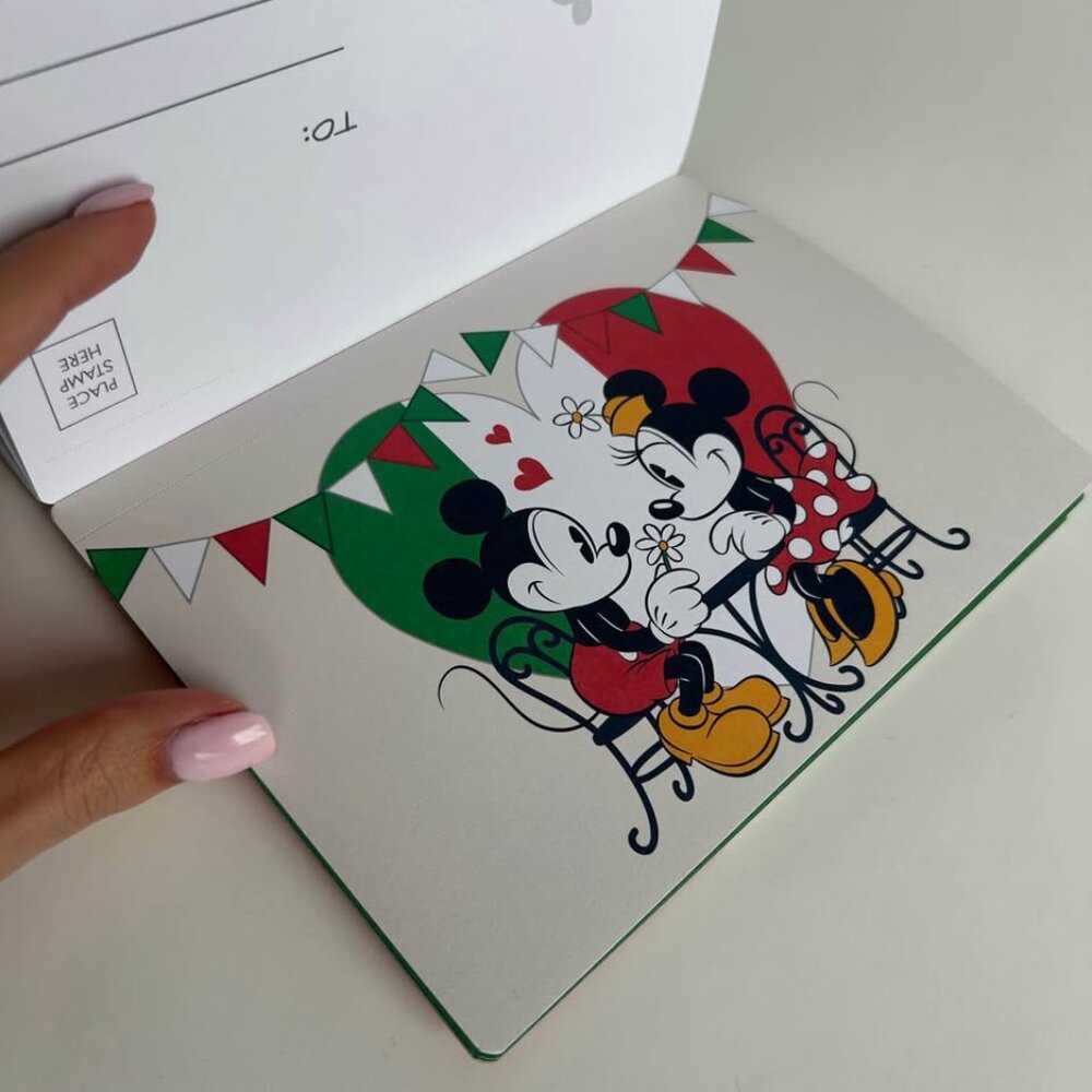 Disney Italy Rome Postcard Set Mickey and Minnie